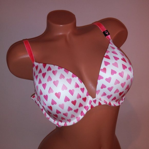 Victoria Secret Bra Push Up White Red Pink Hearts Underwire New With Tags  *Bund - Picture 1 of 12